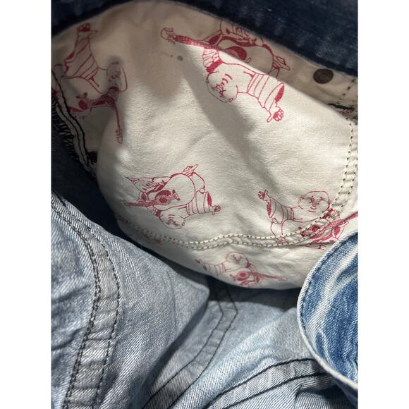 True Religion Mens Straight Embroidery Flap Pockets Jeans Size 38 - Picture 9 of 11